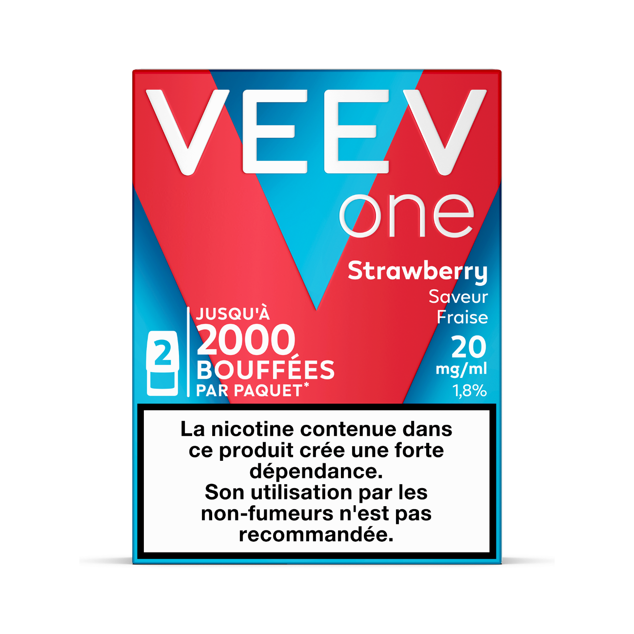VEEV recharges 2pods - Fraise - 2 Intensités